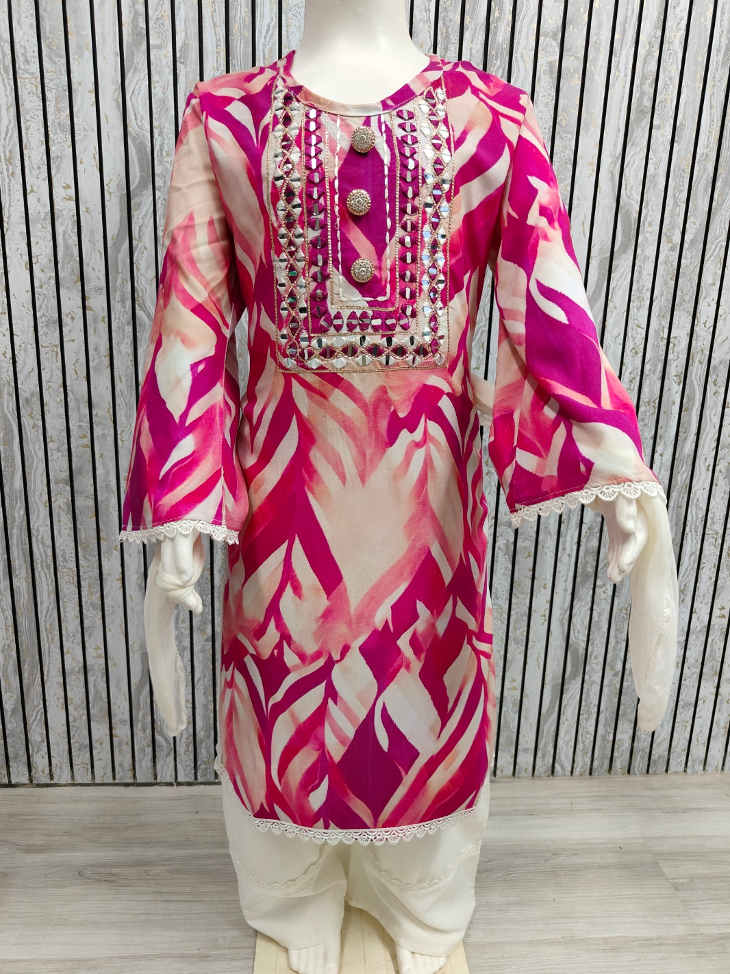 ✨ Kids’ Designer Indian Co-ord Dress Set | Pink Stylish Party Wear for Girls (Age 3–12 Years)