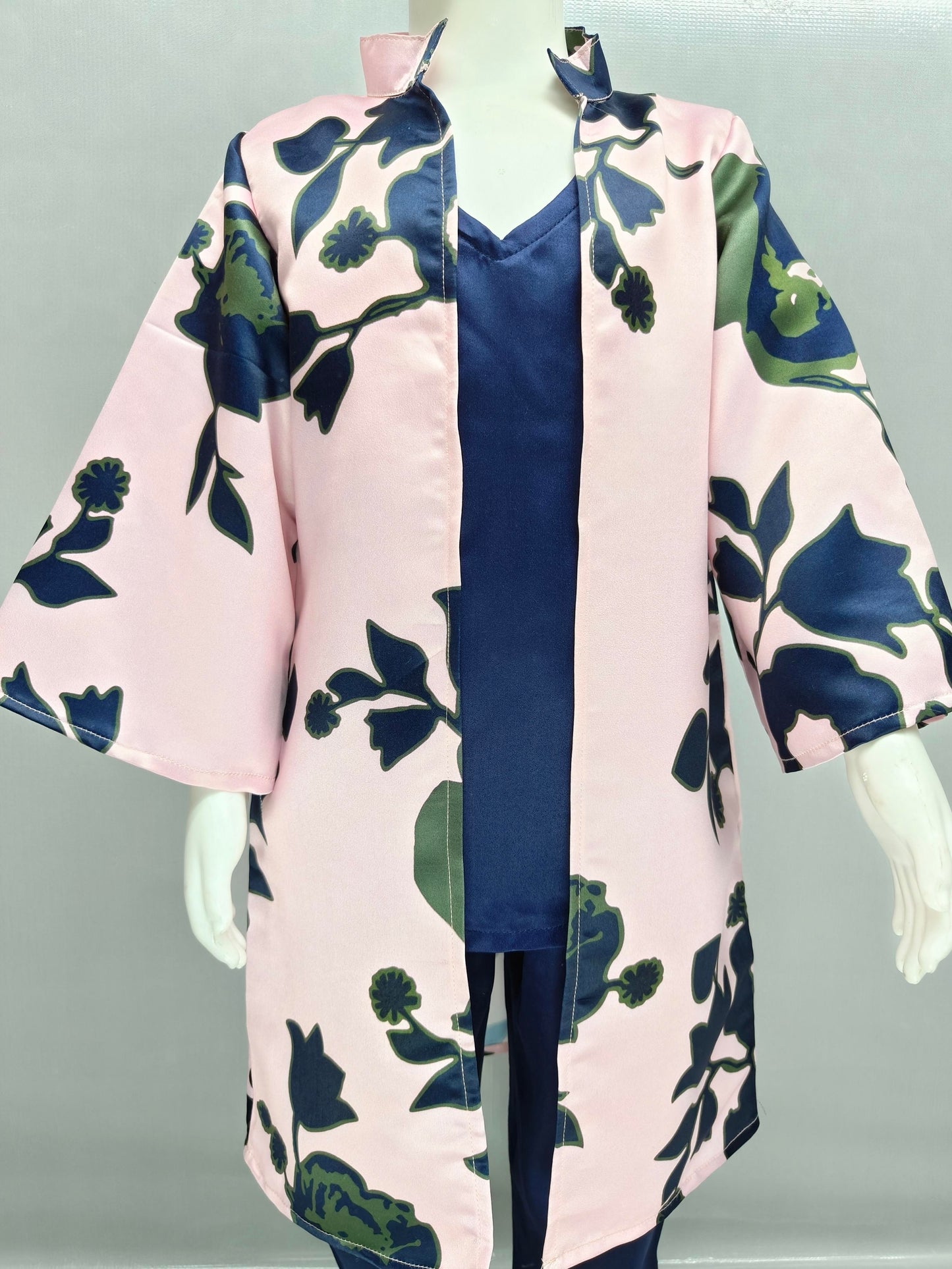 Elegant Bloom 3-Piece Satin Co-Ord Set for Girls (Detachable Jacket)