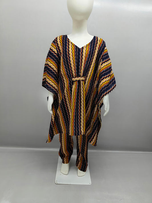 Rainbow Vibe Kaftan Co-ord Set for Girl (3–14 Years)