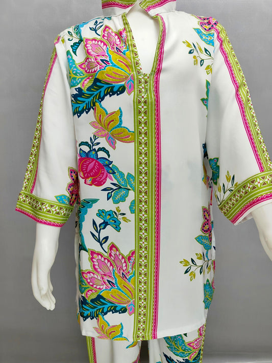 Trendy Turkish Rayon Co-ord Set for Girls (3–13 Years)